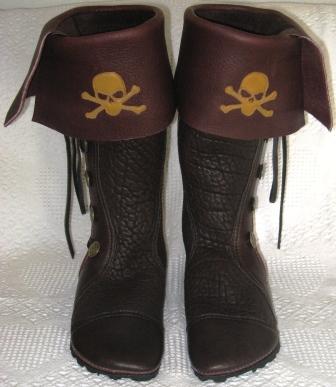 pirate boots skull crossbones buffalo moccasins cuff